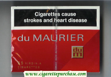 Du Maurier 25s Virginia cigarettes wide flat hard box